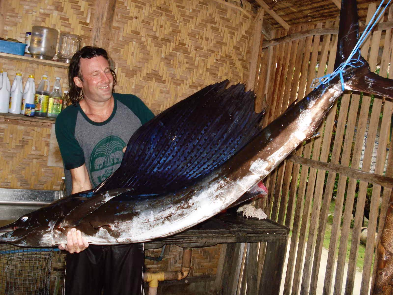 Boatmen and guests on a Siargao fishing run