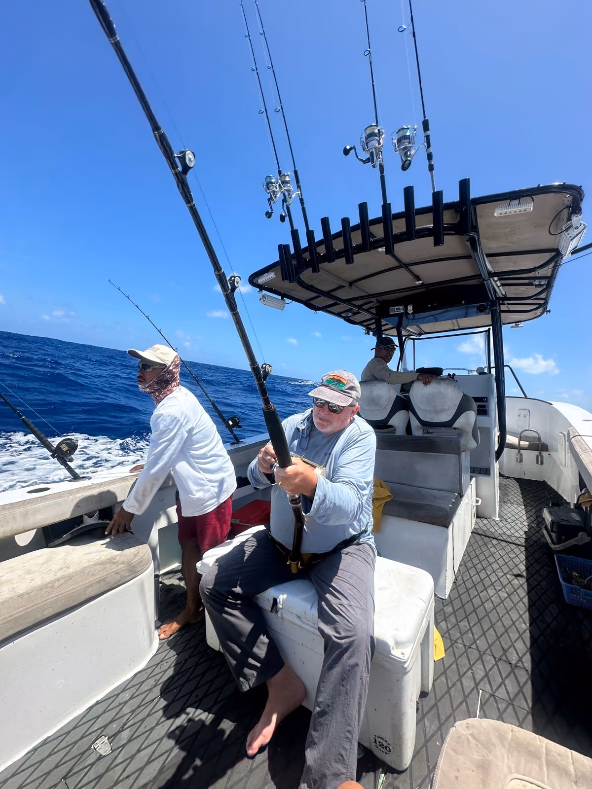 Deep sea fishing trip with Patrick's on the Beach in the waters off Siargao Island