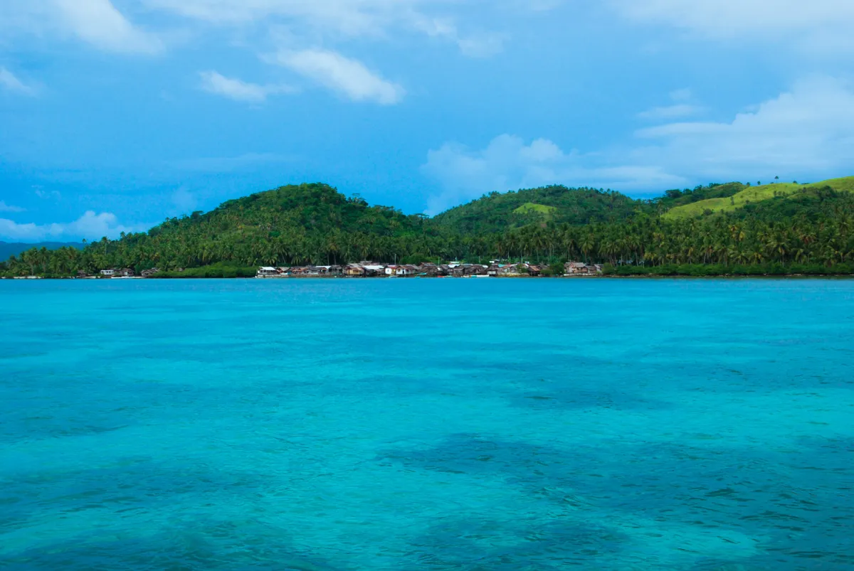 Coastal village of Montserrat on East Bucas Island near Siargao