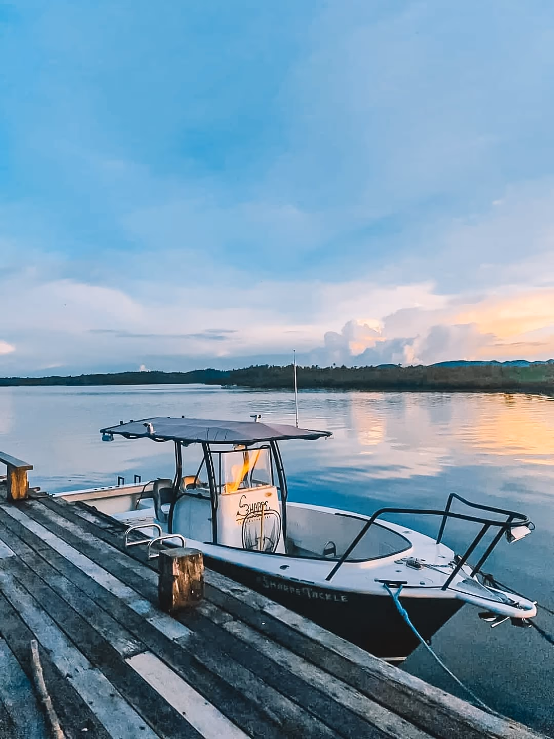 Professional fishing trip alternate view, speedboat off Siargao